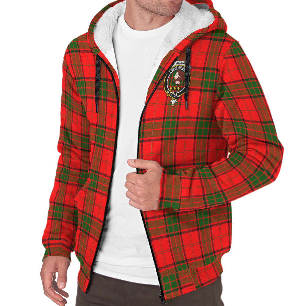 Adair Tartan Sherpa Hoodie with Family Crest - Tartan Vibes Clothing