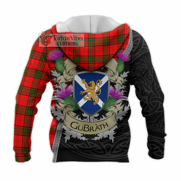 Tartan Vibes Clothing Adair Tartan Family Crest Knitted Hoodie Lion Rampant Royal Thistle Shield Celtic Inspired