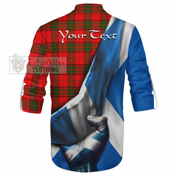 Tartan Vibes Clothing Adair Tartan Ghillie Kilt Shirt with Family Crest Scotland Patriotic Style