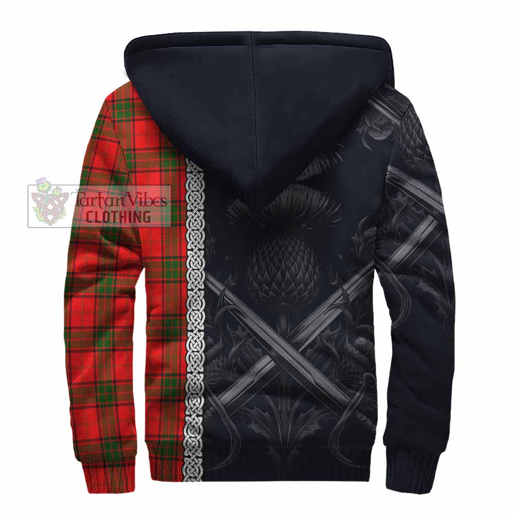 Tartan Vibes Clothing Adair Tartan Sherpa Hoodie with Family Crest Cross Sword Thistle Celtic Vibes