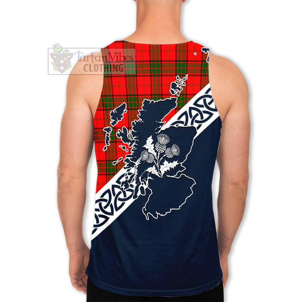 Tartan Vibes Clothing Adair Tartan Men's Tank Top Featuring Thistle and Scotland Map