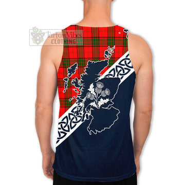 Tartan Vibes Clothing Adair Tartan Men's Tank Top Featuring Thistle and Scotland Map