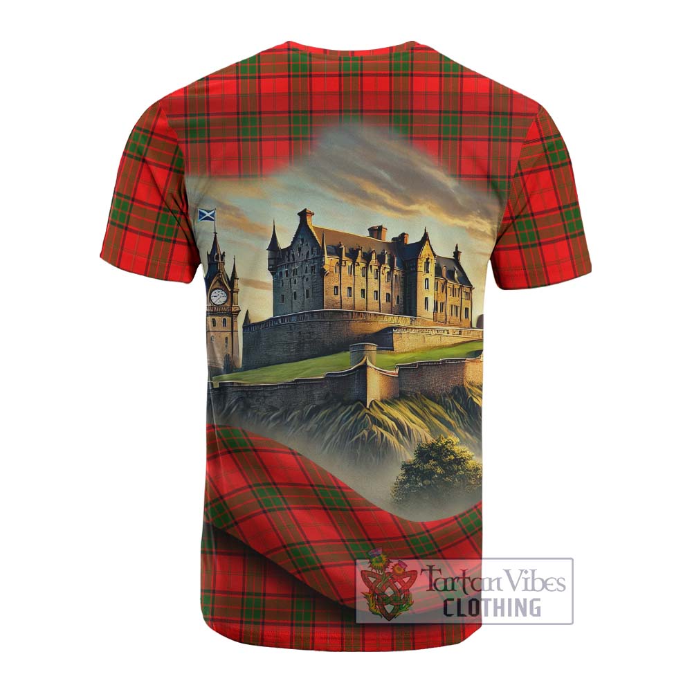 Tartan Vibes Clothing Adair Tartan Family Crest Cotton T-shirt with Scottish Ancient Castle Style