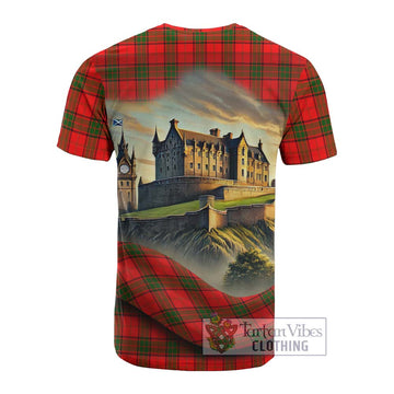 Tartan Vibes Clothing Adair Tartan Family Crest Cotton T-shirt with Scottish Ancient Castle Style