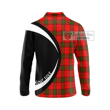 Adair Tartan Long Sleeve Polo Shirt with Family Crest Circle Style - Tartan Vibes Clothing