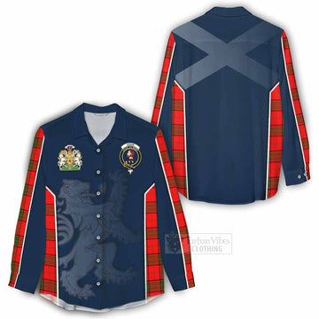 Tartan Vibes Clothing Adair Tartan Women's Casual Shirt with Family Crest and Lion Rampant Vibes Sport Style