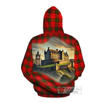 Tartan Vibes Clothing Adair Tartan Family Crest Cotton Hoodie with Scottish Ancient Castle Style