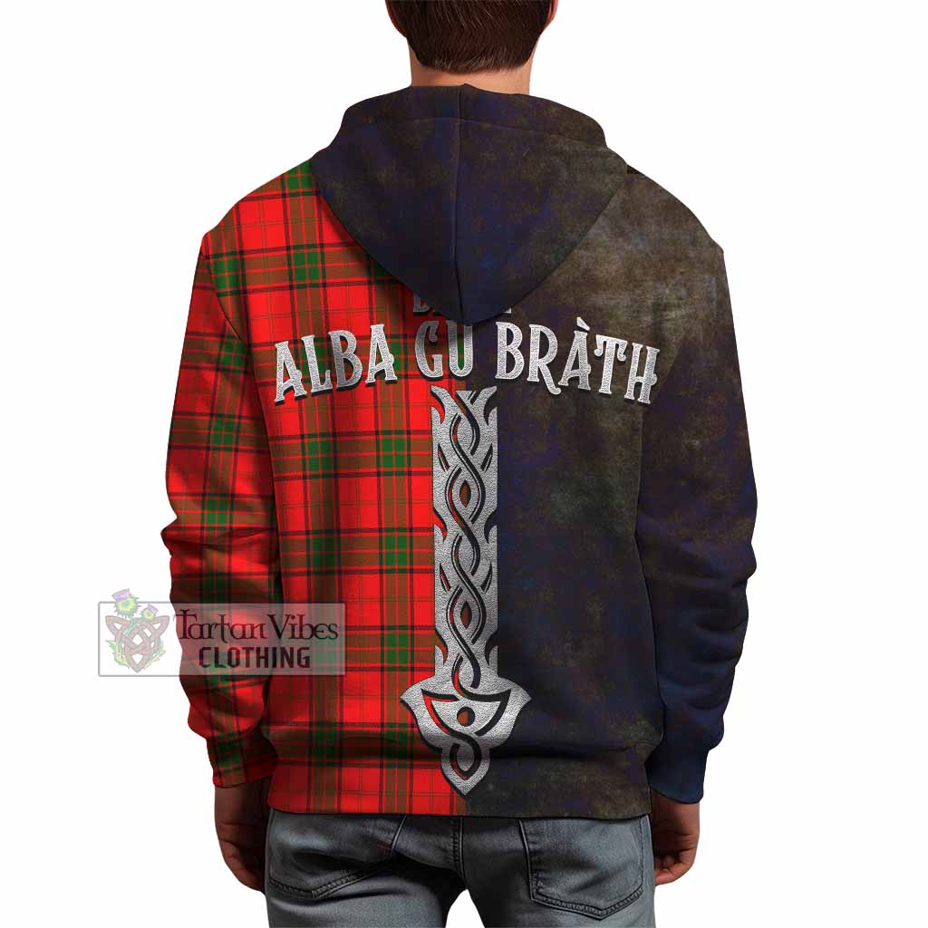 Tartan Vibes Clothing Adair Tartan Family Crest Hoodie Alba Gu Brath Be Brave Lion Ancient Style