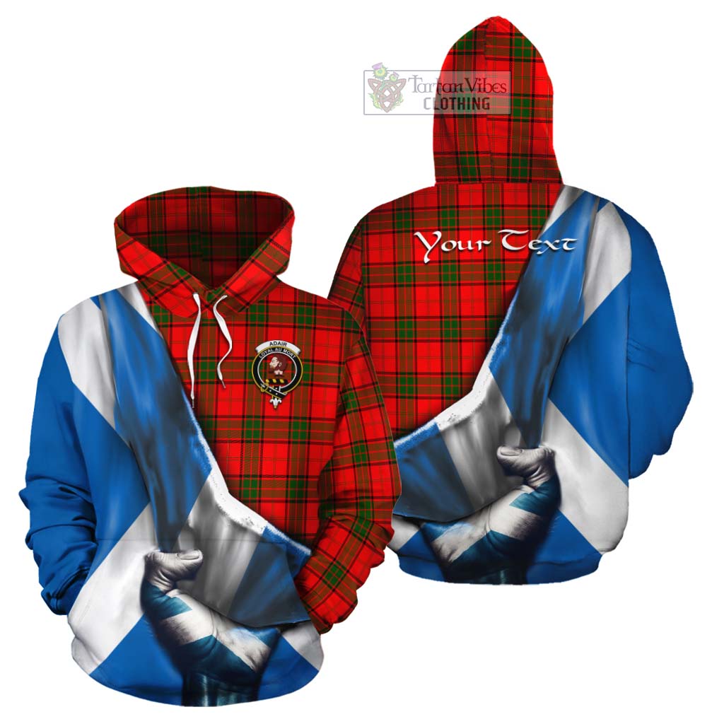 Tartan Vibes Clothing Adair Tartan Cotton Hoodie with Family Crest Scotland Patriotic Style