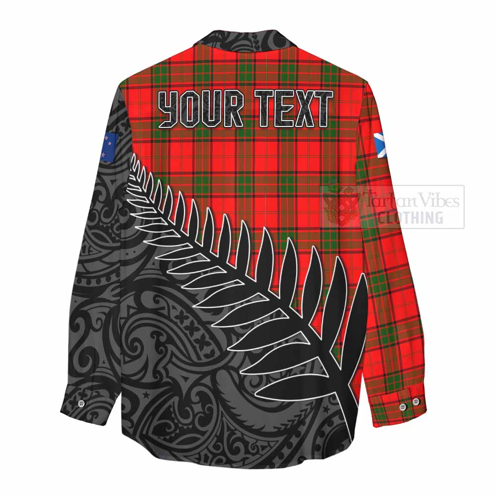 Tartan Vibes Clothing Adair Crest Tartan Women's Casual Shirt with New Zealand Silver Fern Half Style