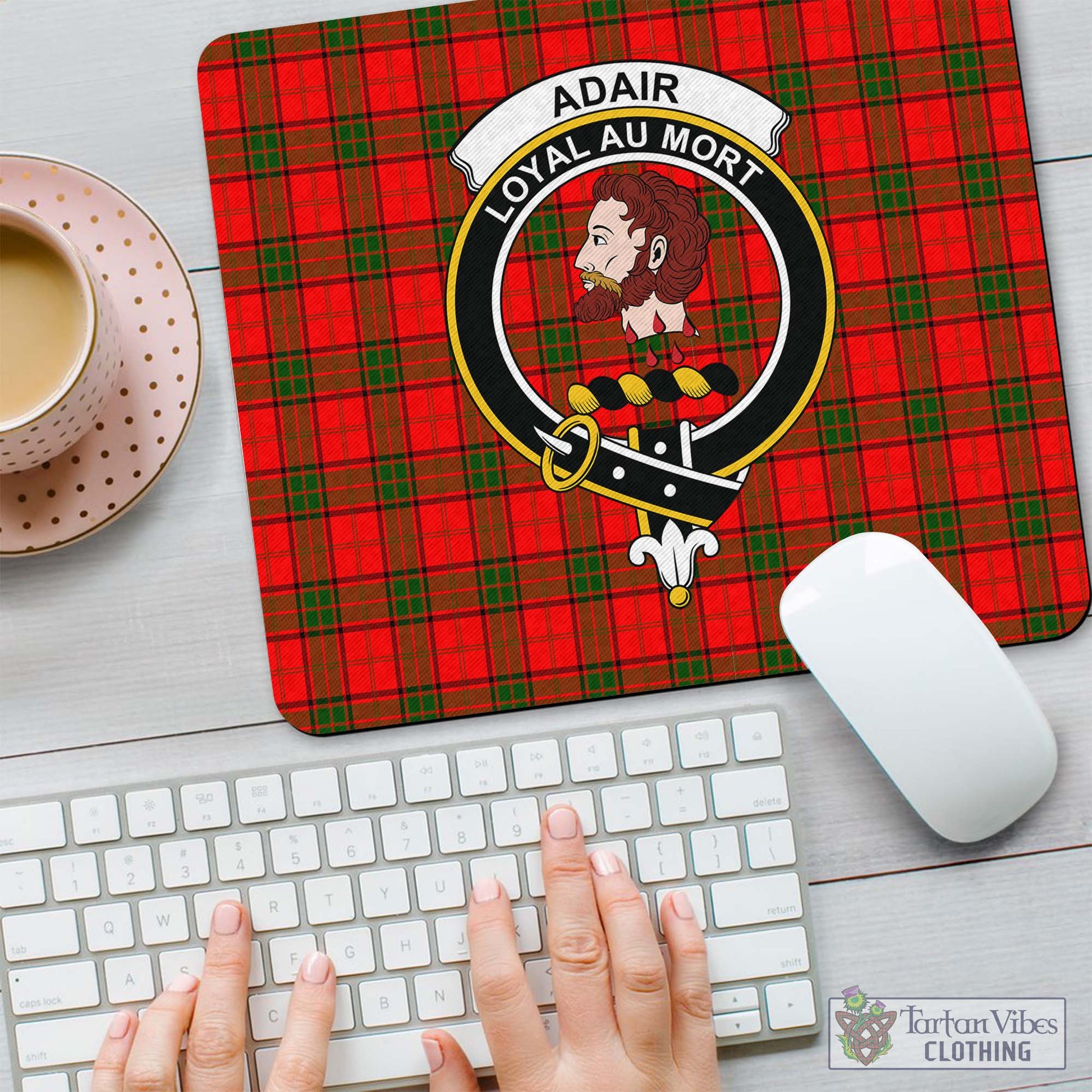 Tartan Vibes Clothing Adair Tartan Mouse Pad with Family Crest