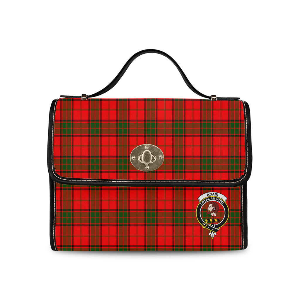 Adair Tartan Leather Strap Waterproof Canvas Bag with Family Crest - Tartanvibesclothing