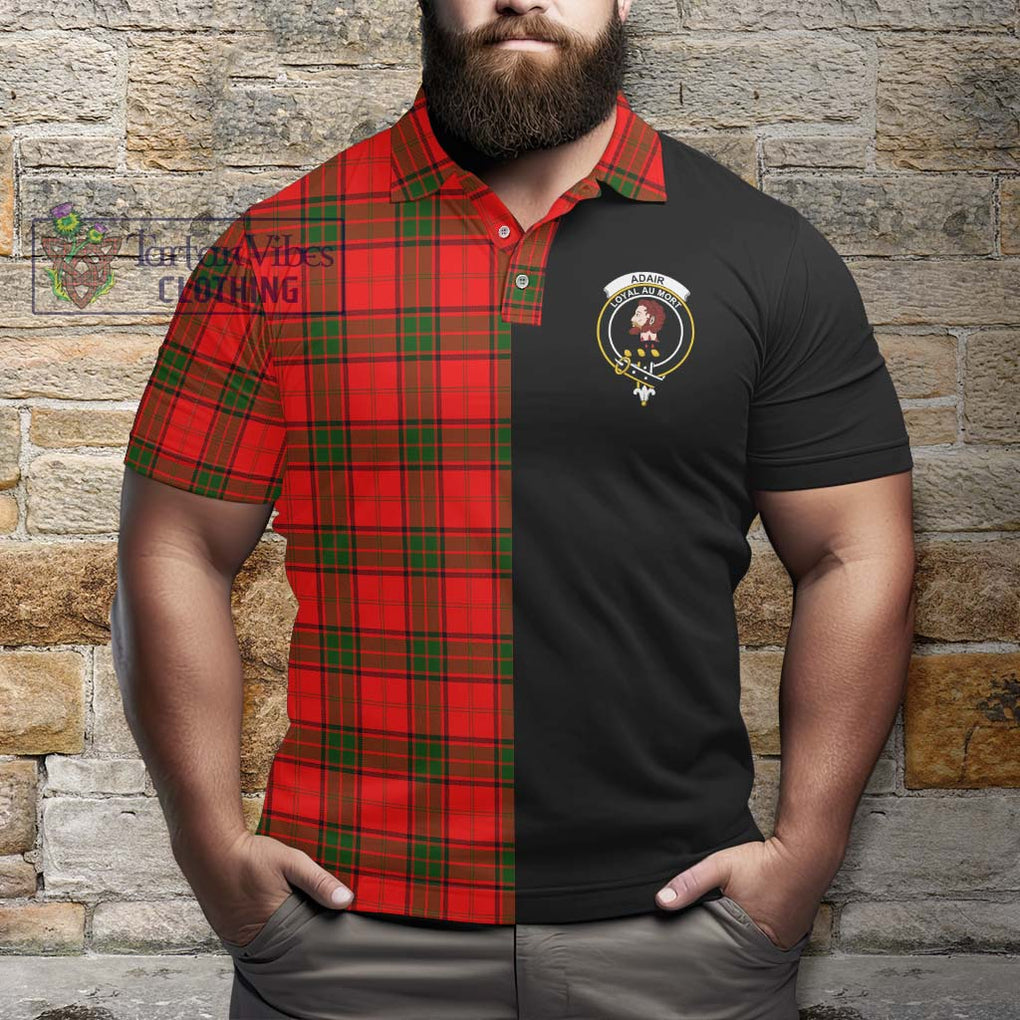 Adair Tartan Polo Shirt with Family Crest and Half Of Me Style - Tartanvibesclothing Shop