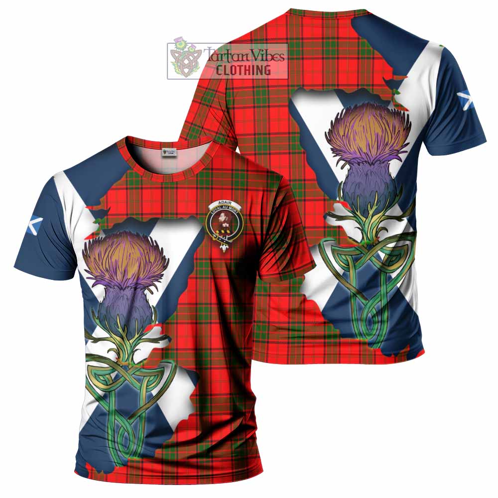 Tartan Vibes Clothing Adair Tartan Family Crest T-Shirt Scottish Thistle Celtic Inspired