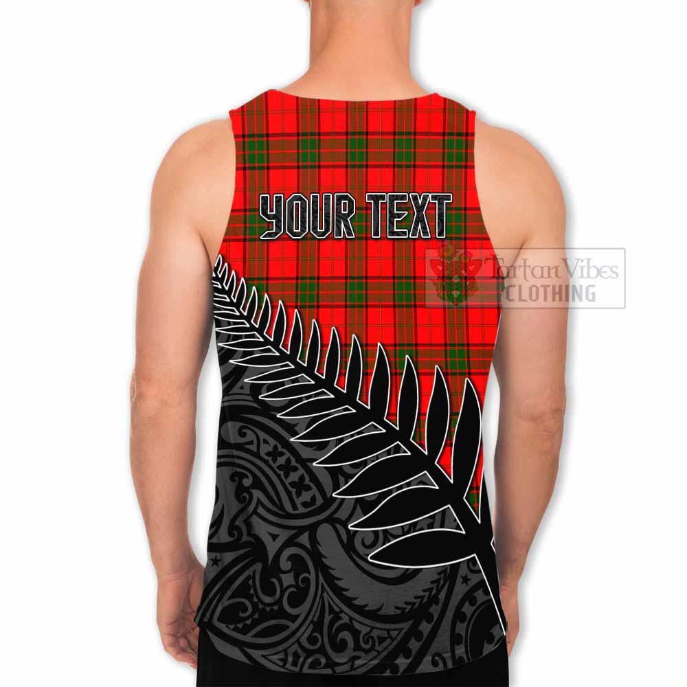 Tartan Vibes Clothing Adair Crest Tartan Men's Tank Top with New Zealand Silver Fern Half Style