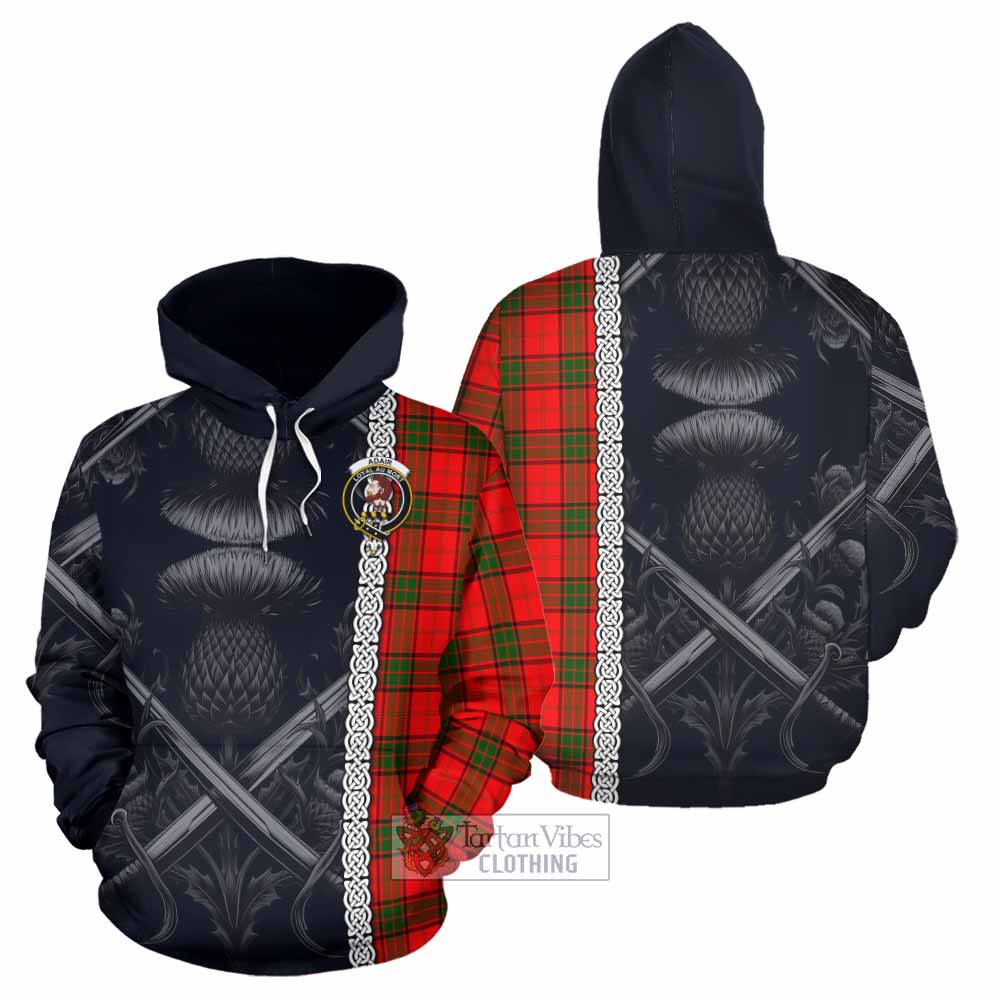 Tartan Vibes Clothing Adair Tartan Hoodie with Family Crest Cross Sword Thistle Celtic Vibes