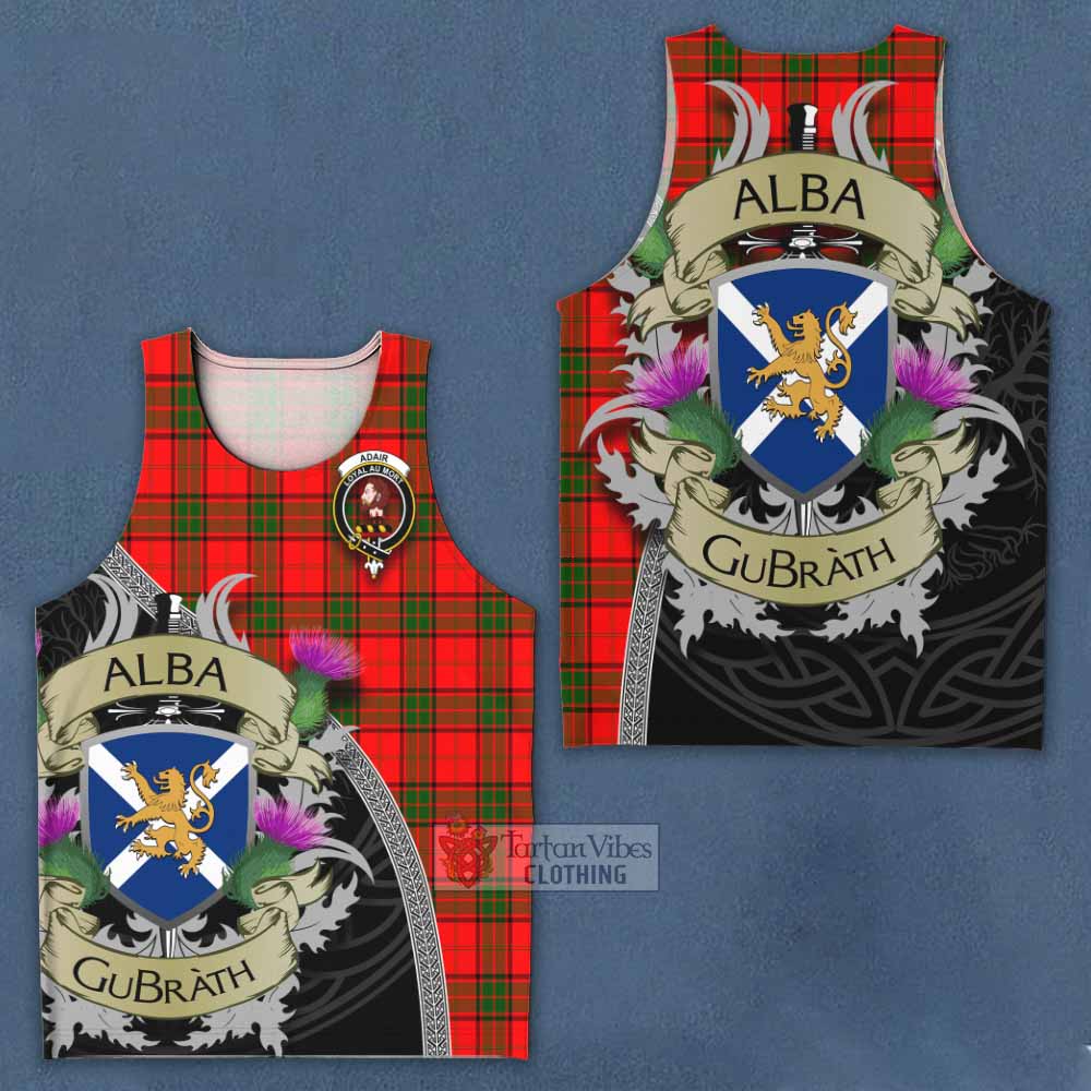 Tartan Vibes Clothing Adair Tartan Family Crest Men's Tank Top Lion Rampant Royal Thistle Shield Celtic Inspired