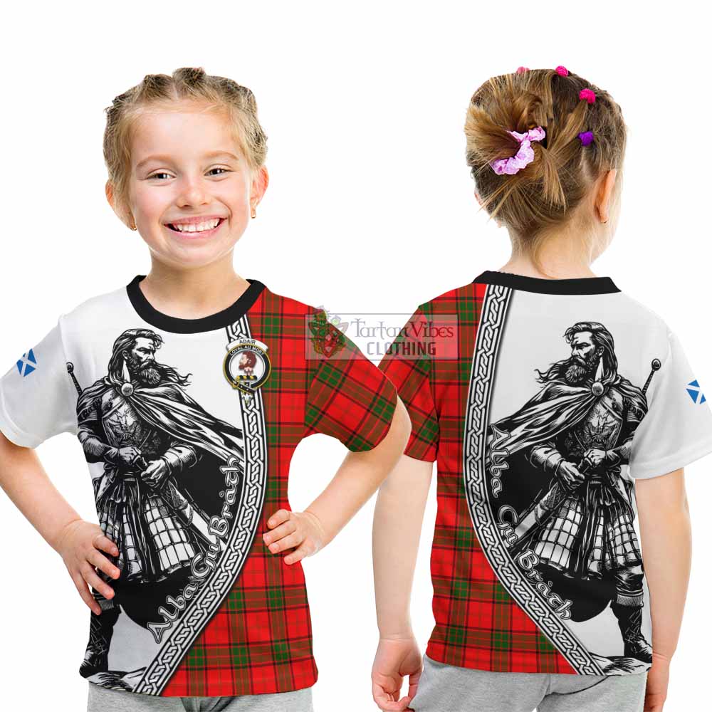 Adair Tartan Clan Crest Kid T-Shirt with Highlander Warrior Celtic Style