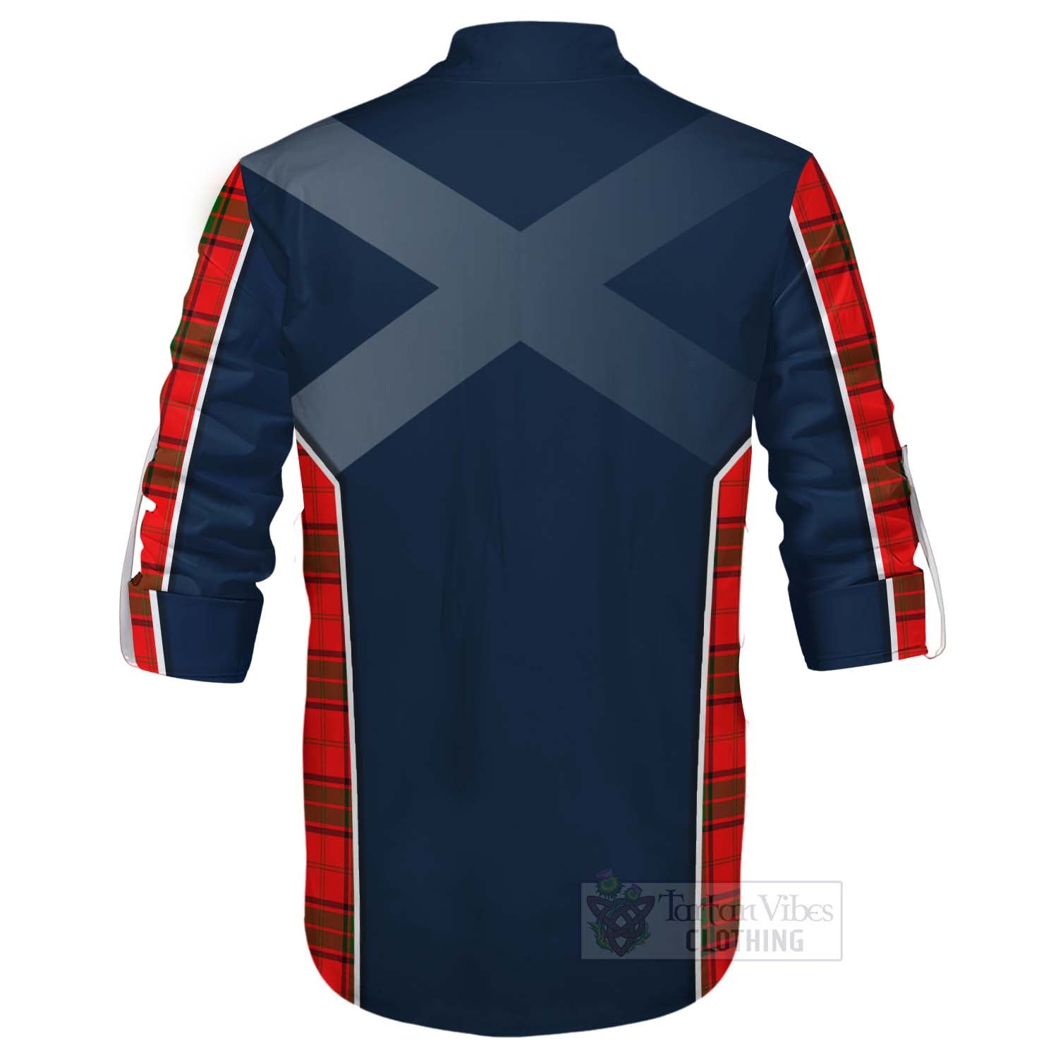 Tartan Vibes Clothing Adair Tartan Ghillie Kilt Shirt with Family Crest and Scottish Thistle Vibes Sport Style