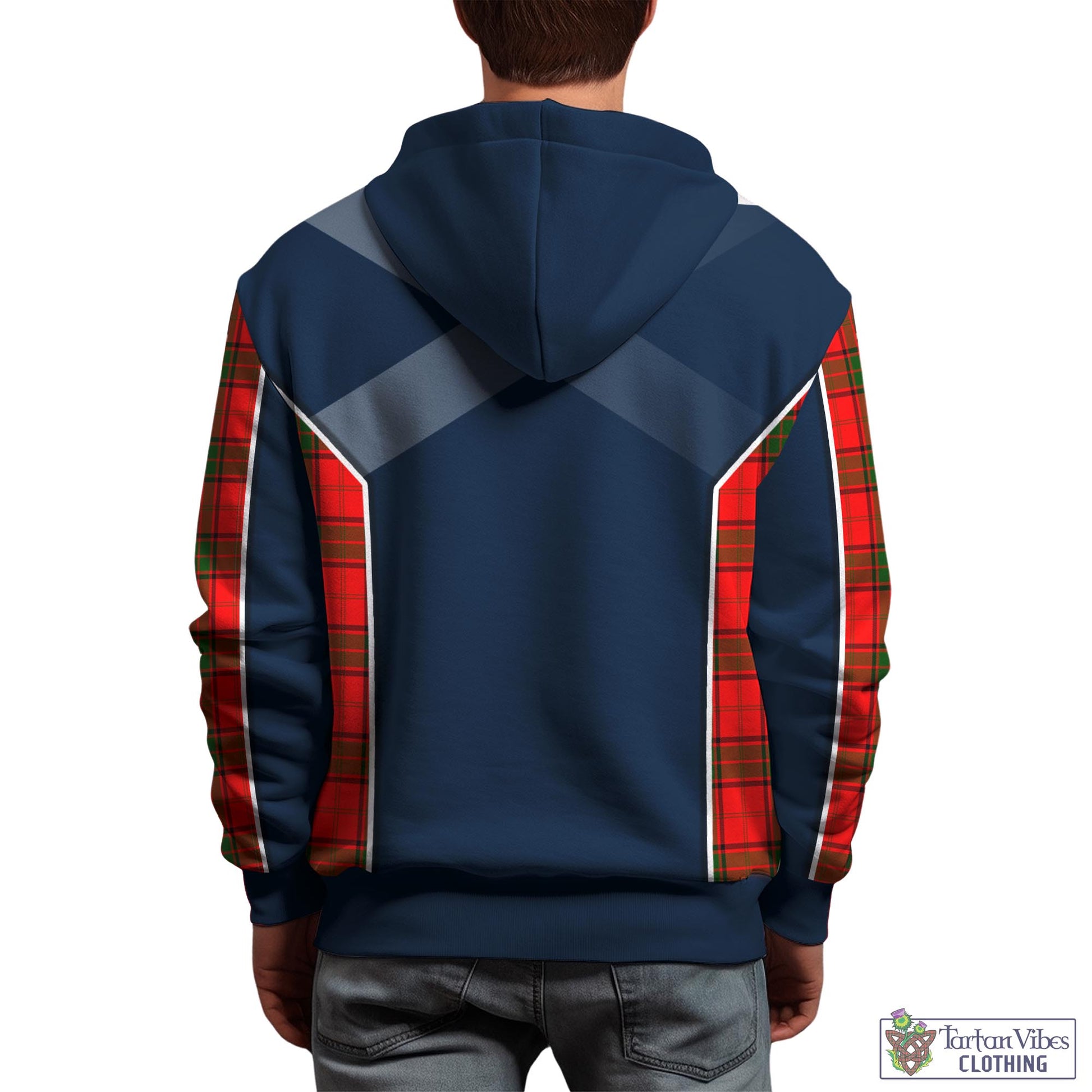 Tartan Vibes Clothing Adair Tartan Hoodie with Family Crest and Lion Rampant Vibes Sport Style