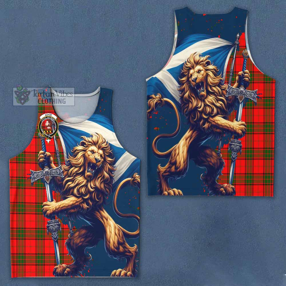 Tartan Vibes Clothing Adair Tartan Family Crest Men's Tank Top with Scottish Majestic Lion