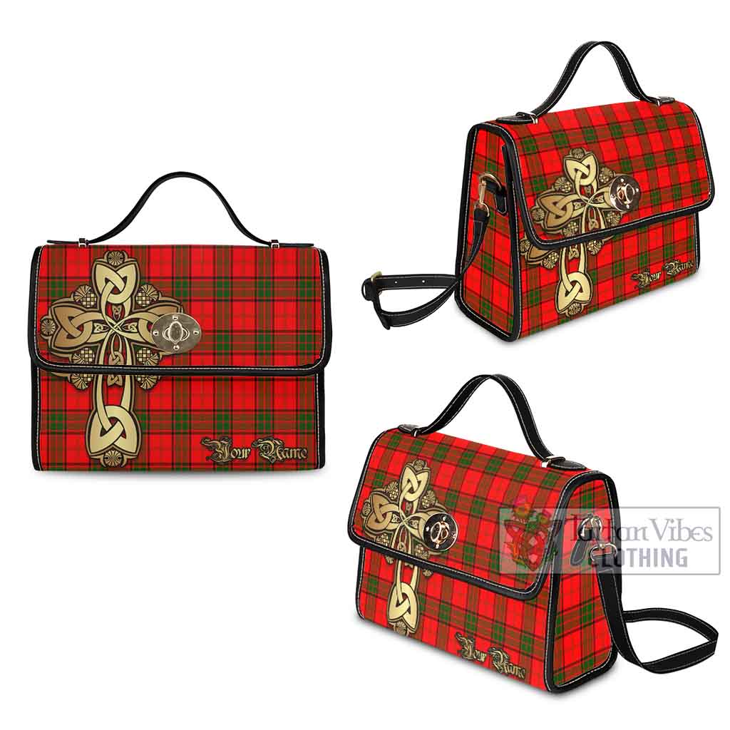 Tartan Vibes Clothing Adair Tartan Waterproof Canvas Bag Golden Thistle Celtic Cross Style