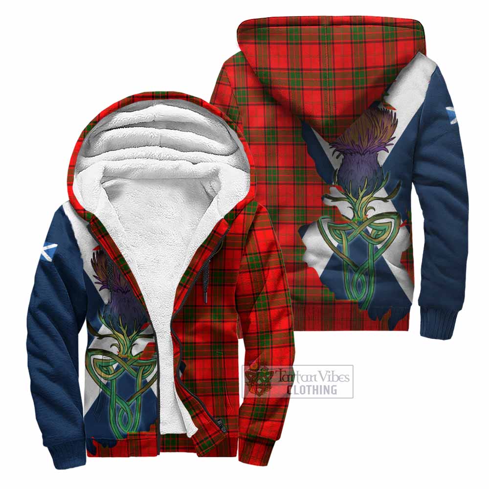 Tartan Vibes Clothing Adair Tartan Family Crest Sherpa Hoodie Scottish Thistle Celtic Inspired