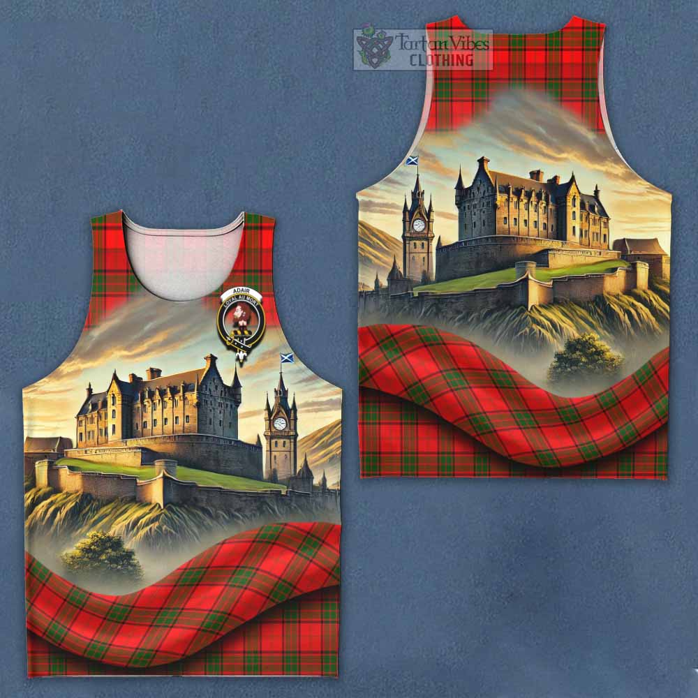 Tartan Vibes Clothing Adair Tartan Family Crest Men's Tank Top with Scottish Ancient Castle Style