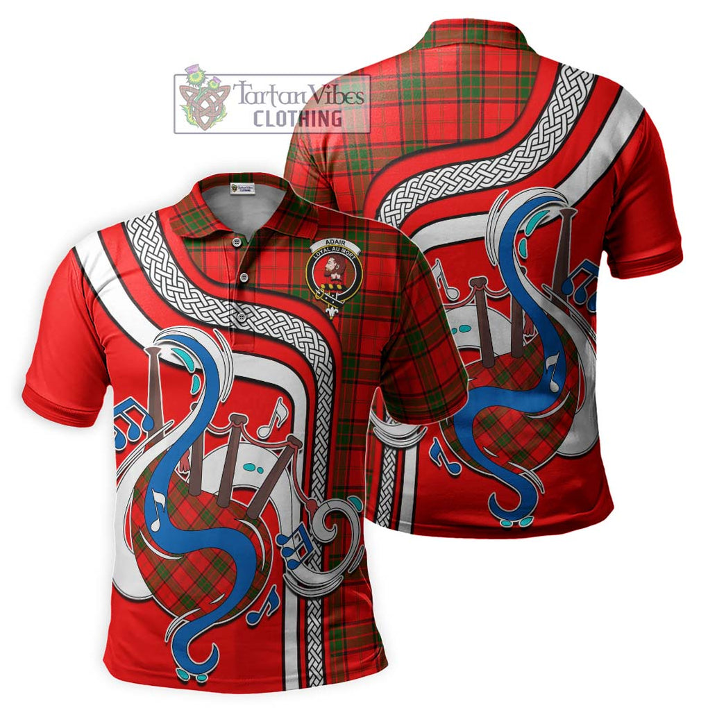 Tartan Vibes Clothing Adair Tartan Polo Shirt with Epic Bagpipe Style