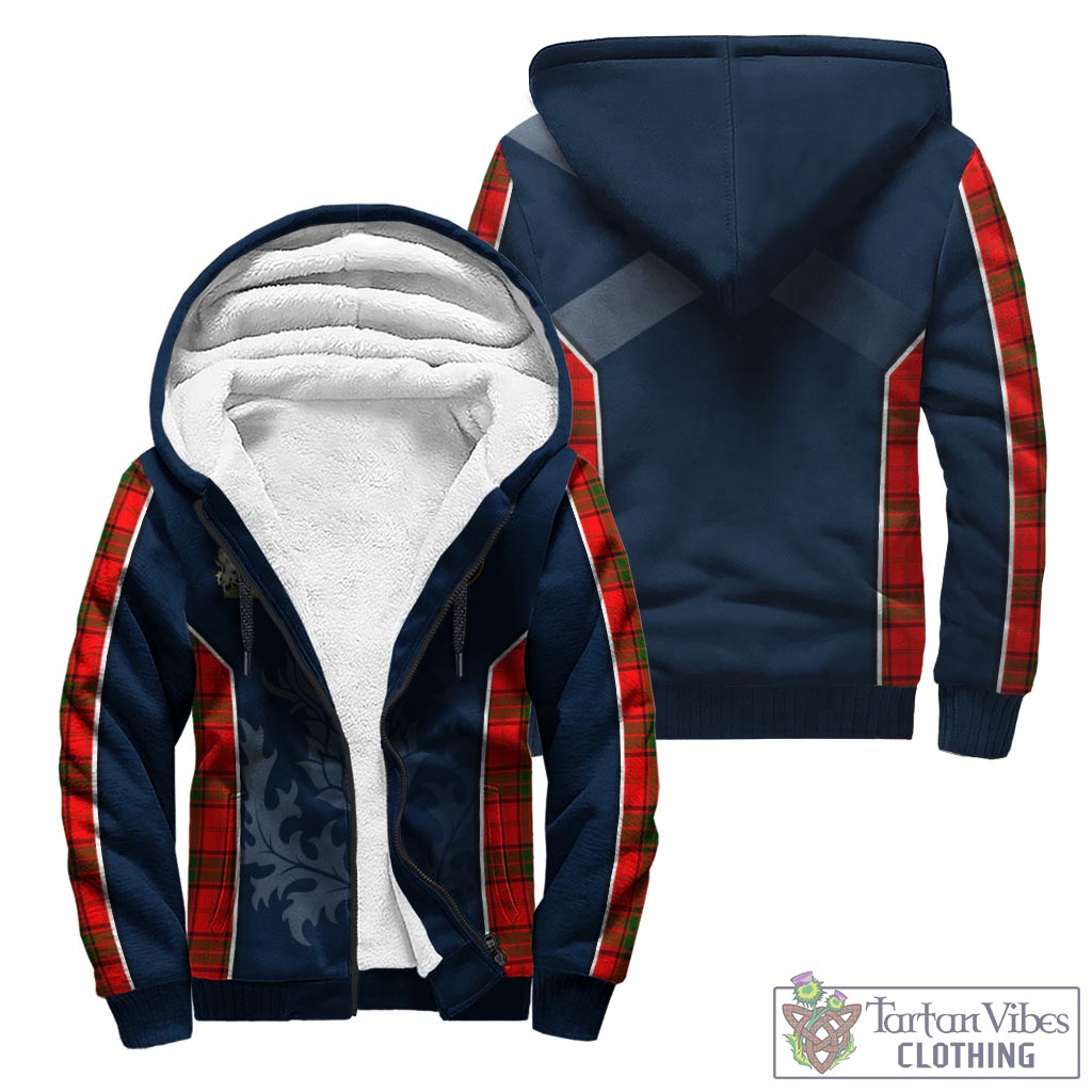 Tartan Vibes Clothing Adair Tartan Sherpa Hoodie with Family Crest and Scottish Thistle Vibes Sport Style