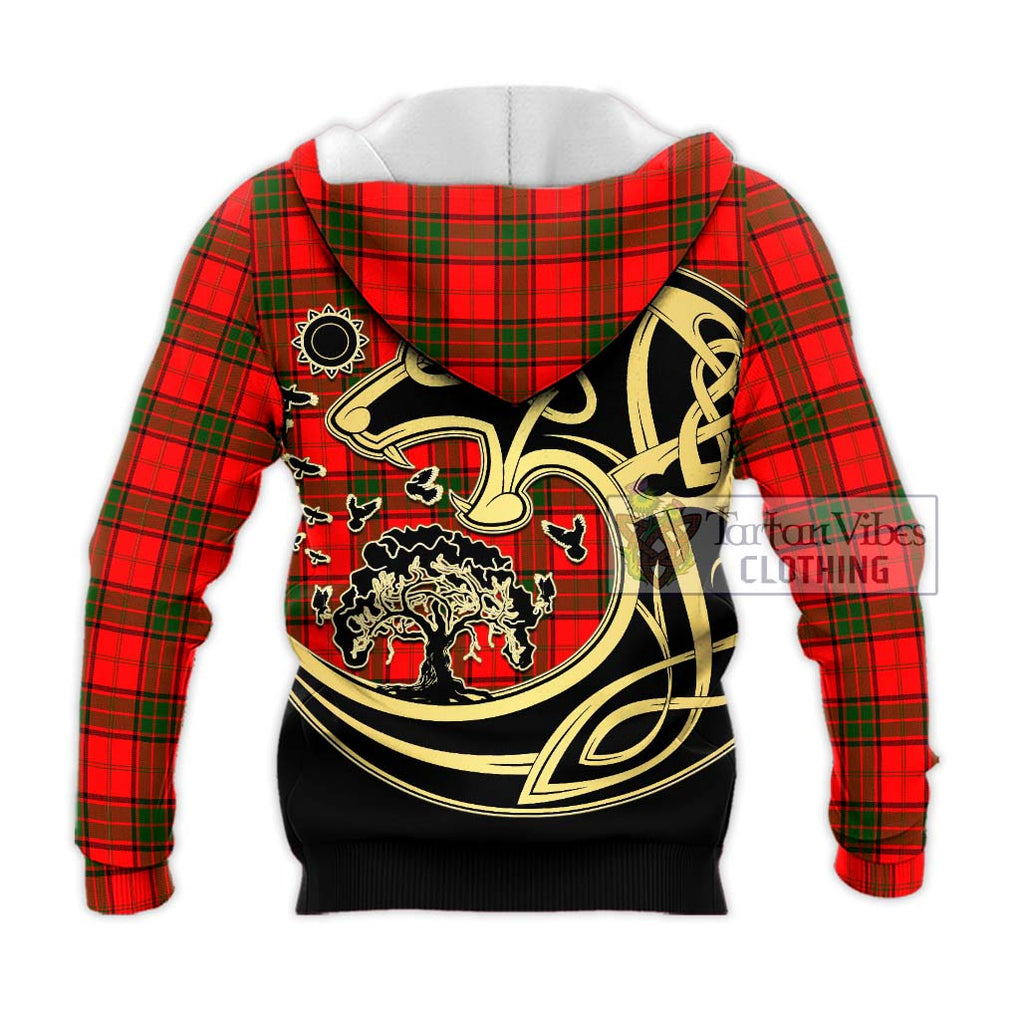 Adair Tartan Knitted Hoodie with Family Crest Celtic Wolf Style - Tartan Vibes Clothing