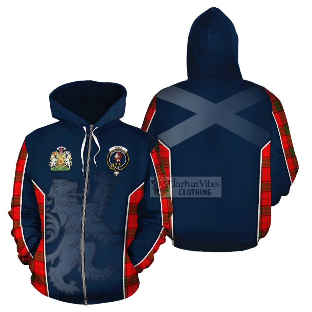 Tartan Vibes Clothing Adair Tartan Cotton Hoodie with Family Crest and Lion Rampant Vibes Sport Style