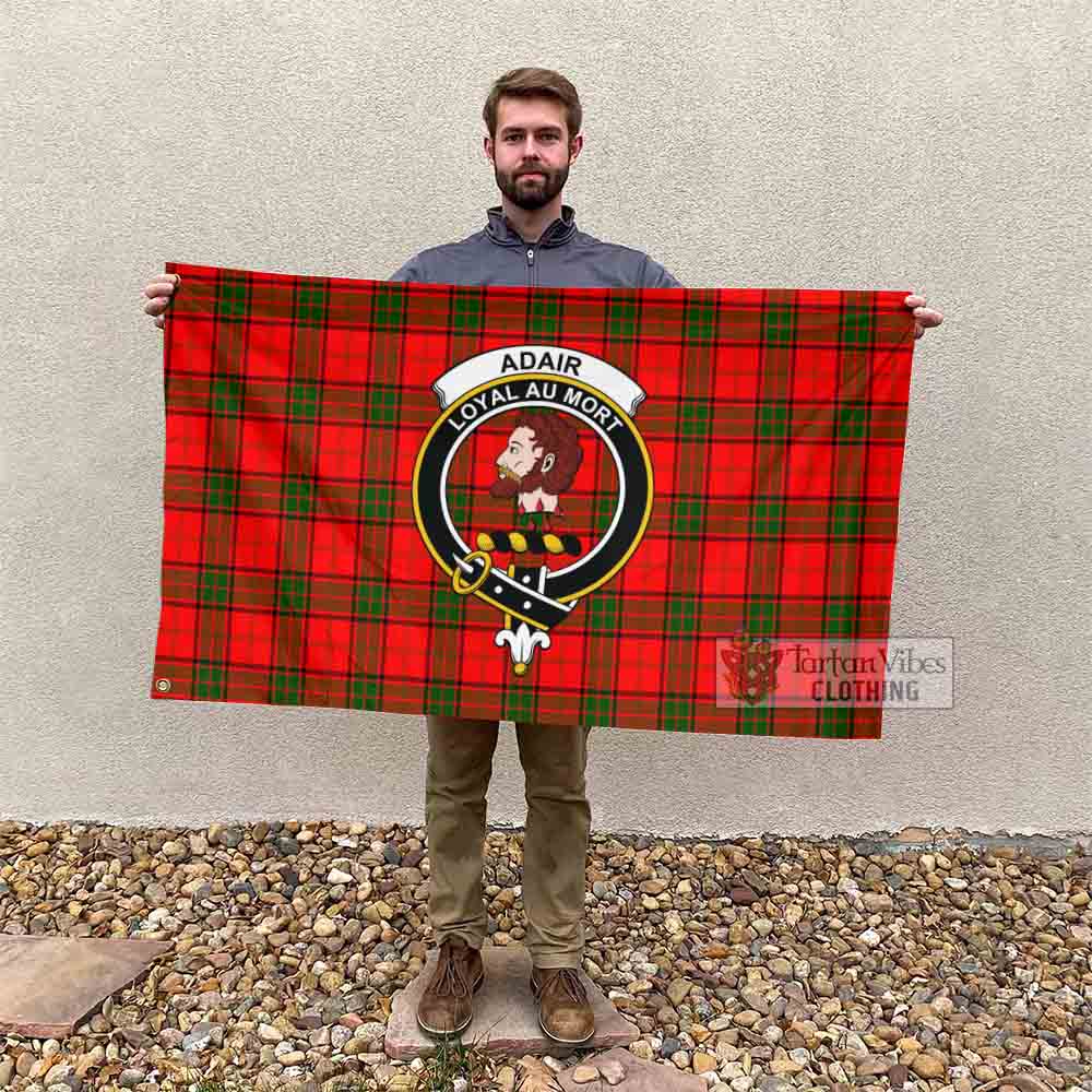 Tartan Vibes Clothing Adair Tartan House Flag with Family Crest