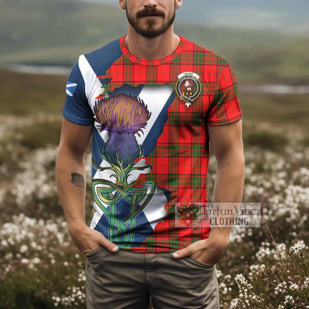Tartan Vibes Clothing Adair Tartan Family Crest T-Shirt Scottish Thistle Celtic Inspired