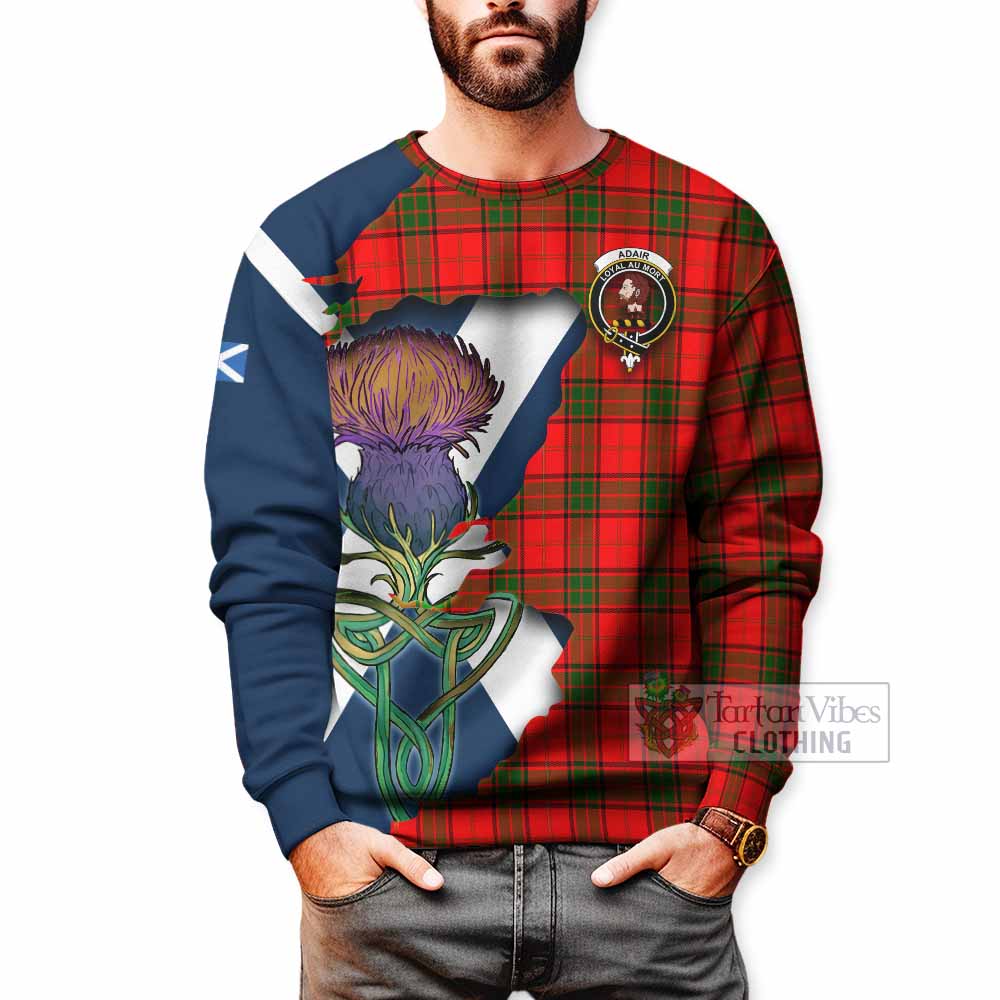 Tartan Vibes Clothing Adair Tartan Family Crest Sweatshirt Scottish Thistle Celtic Inspired