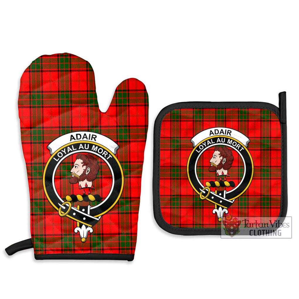 Adair Tartan Combo Oven Mitt & Pot-Holder with Family Crest Combo 1 Oven Mitt & 2 Pot-Holder Black - Tartan Vibes Clothing