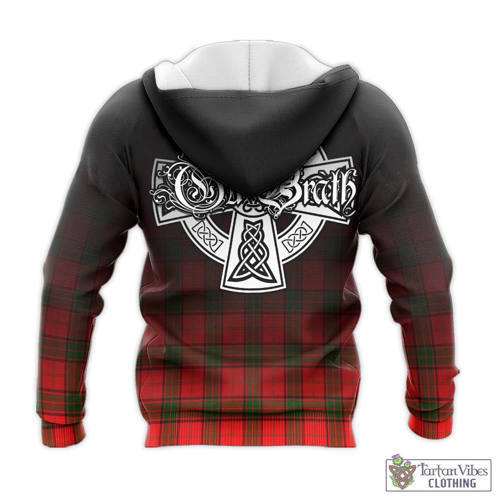 Tartan Vibes Clothing Adair Tartan Knitted Hoodie Featuring Alba Gu Brath Family Crest Celtic Inspired