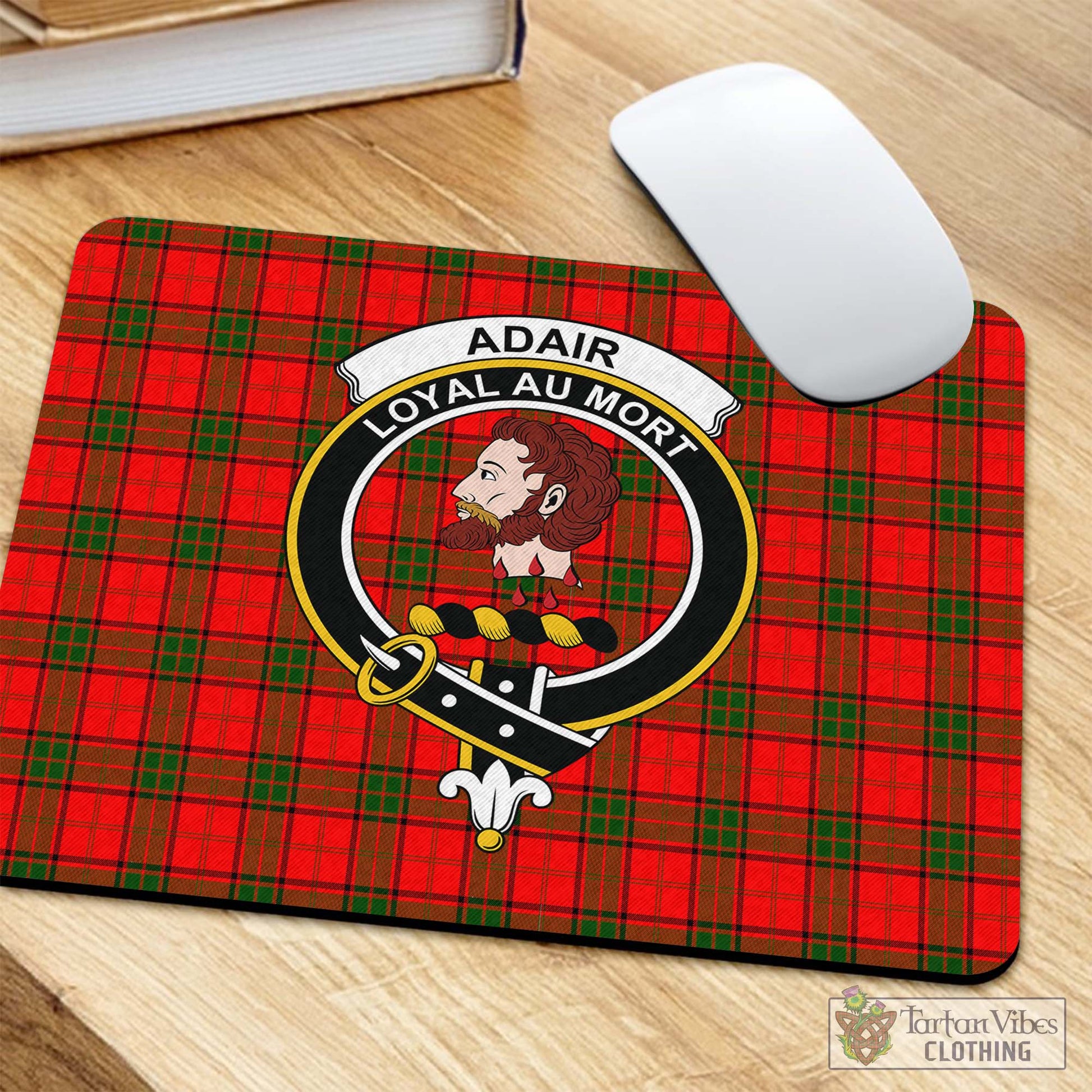 Tartan Vibes Clothing Adair Tartan Mouse Pad with Family Crest