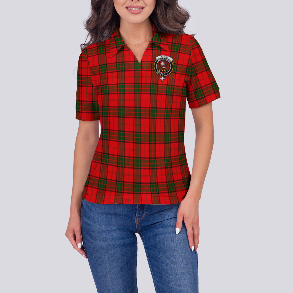 Adair Tartan Polo Shirt with Family Crest For Women - Tartanvibesclothing