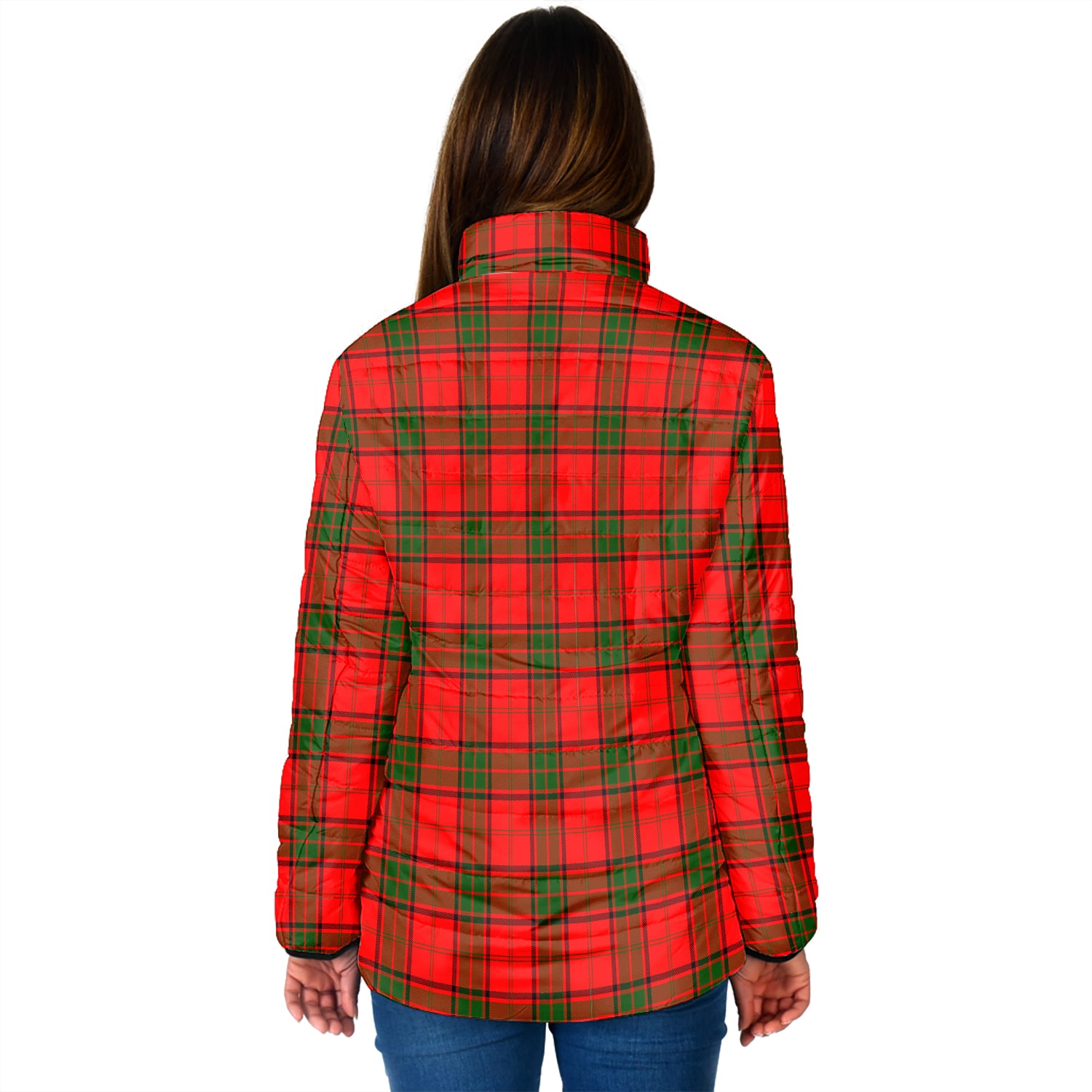 Adair Tartan Padded Jacket with Family Crest - Tartan Vibes Clothing