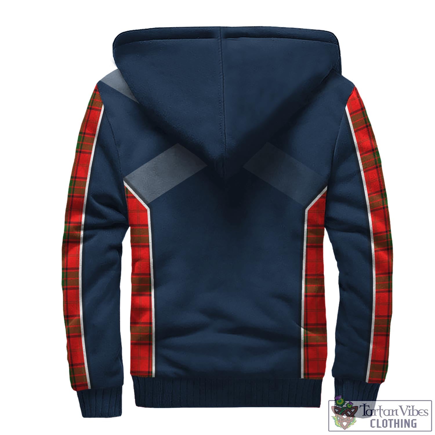 Tartan Vibes Clothing Adair Tartan Sherpa Hoodie with Family Crest and Scottish Thistle Vibes Sport Style