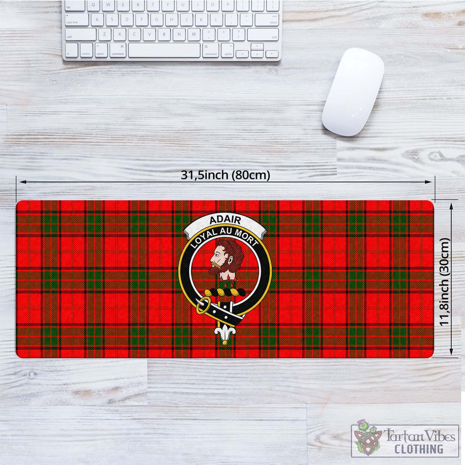 Tartan Vibes Clothing Adair Tartan Mouse Pad with Family Crest