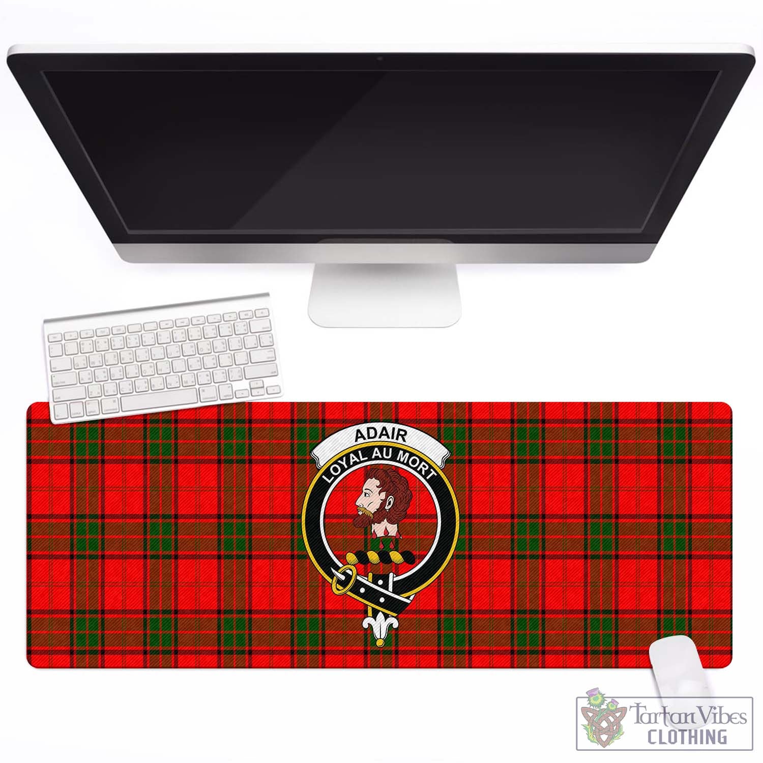 Tartan Vibes Clothing Adair Tartan Mouse Pad with Family Crest