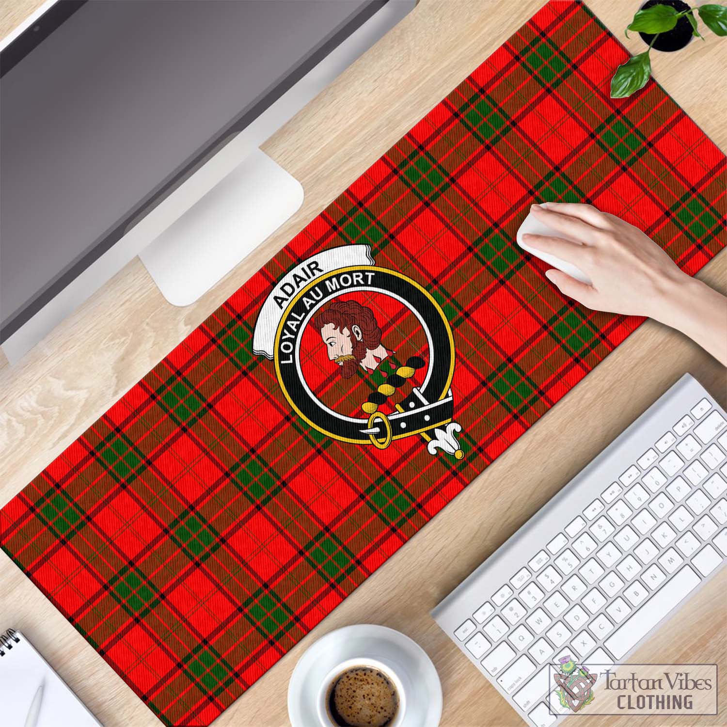 Tartan Vibes Clothing Adair Tartan Mouse Pad with Family Crest