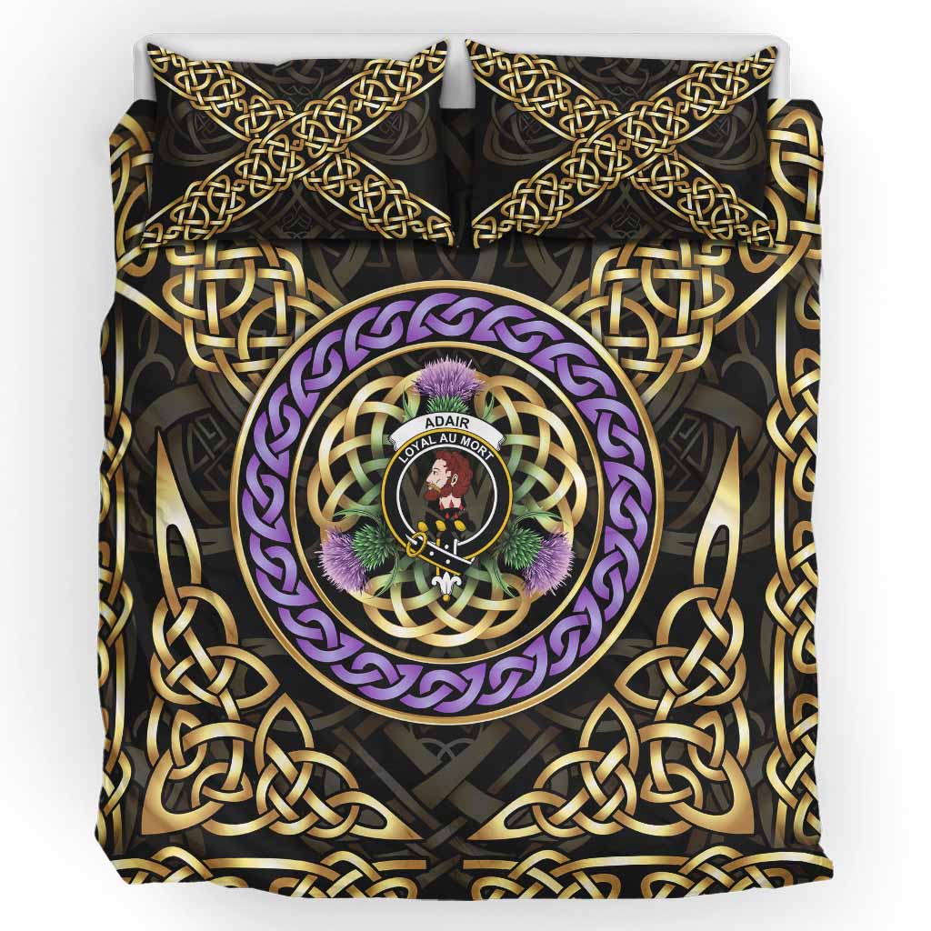 Adair Clan Crest Bedding Set Celtic Scottish Thistle UK Bedding Set UK King 91*87 inch - Tartan Vibes Clothing