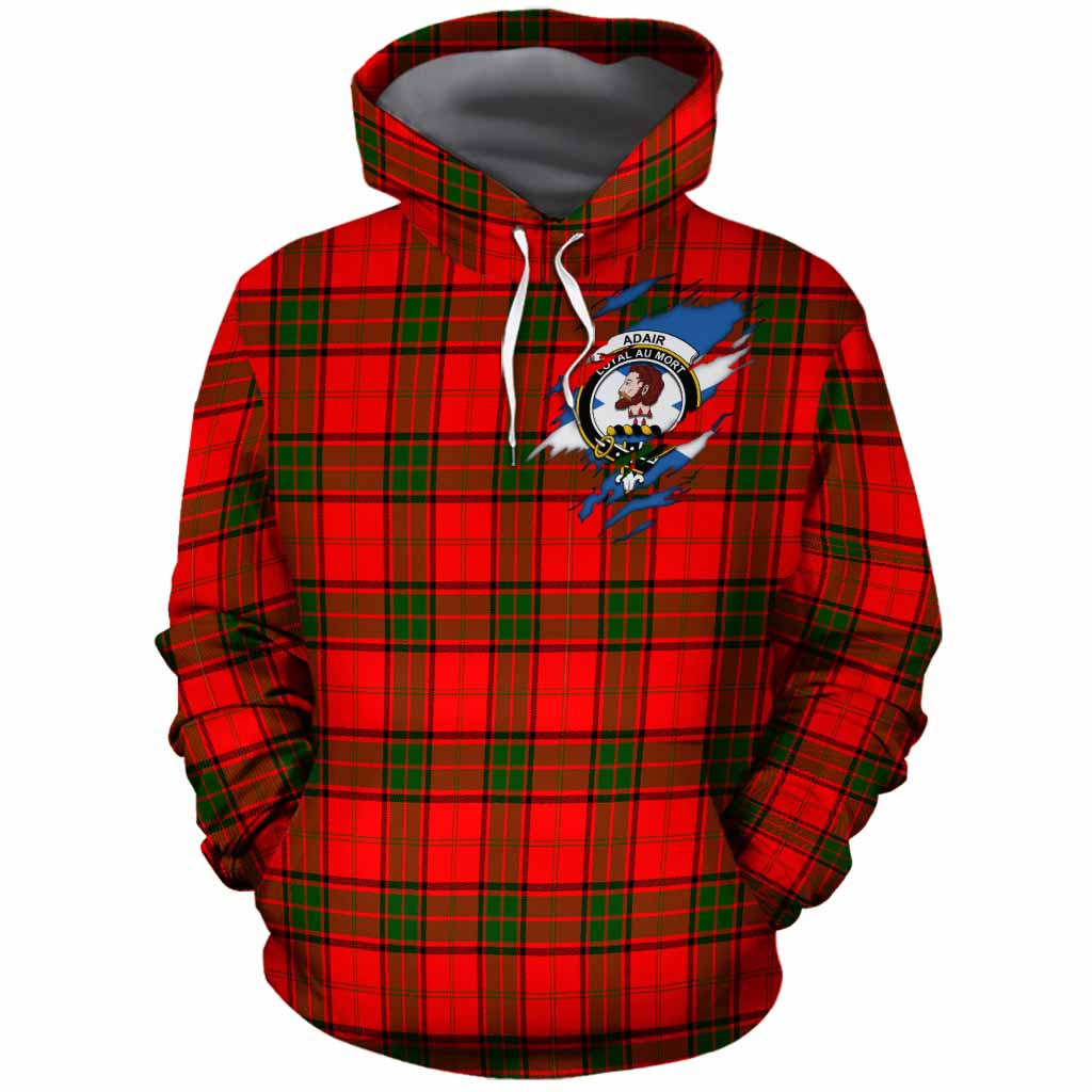Adair Clan Crest In Me Tartan Cotton Hoodie Scotland Flag Style