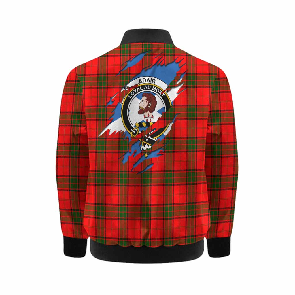 Adair Clan Crest In Me Tartan Kid Bomber Jacket Scotland Flag Style