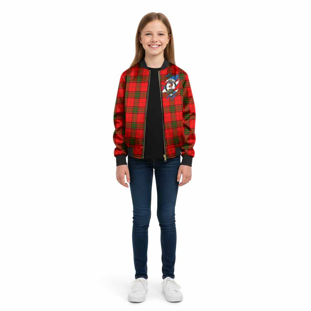 Adair Clan Crest In Me Tartan Kid Bomber Jacket Scotland Flag Style