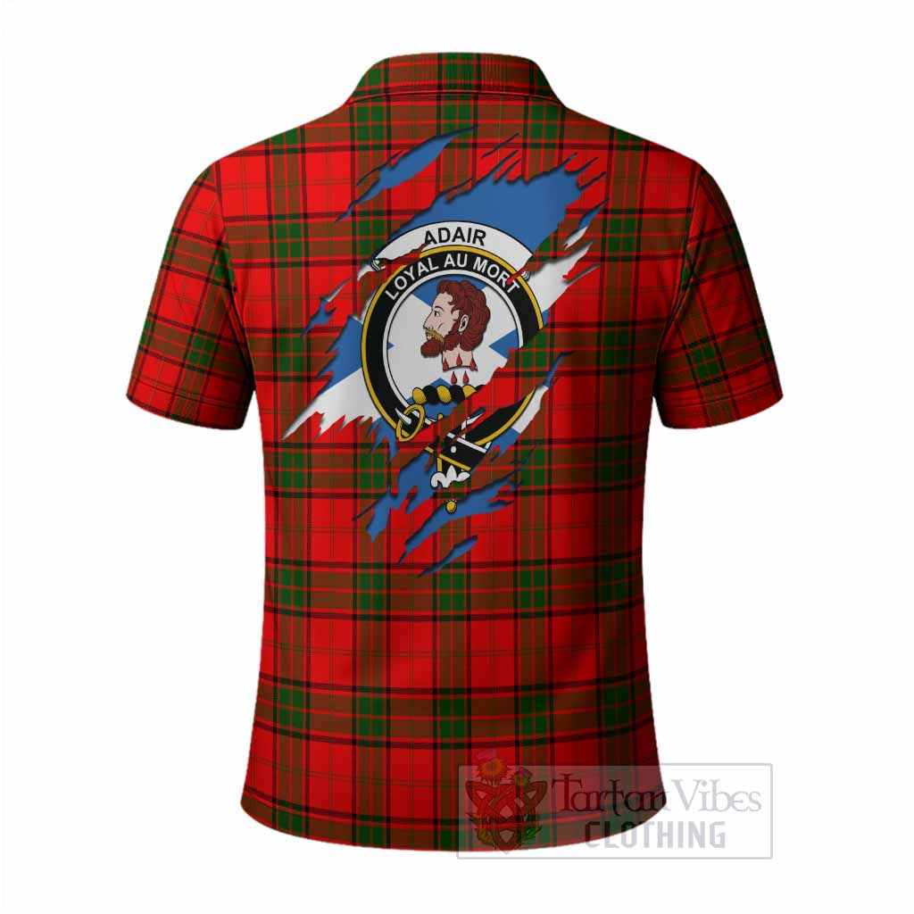 Adair Clan Crest In Me Tartan Polo Shirt Scotland Flag Style