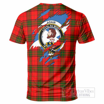 Adair Clan Crest In Me Tartan T-Shirt Scotland Flag Style